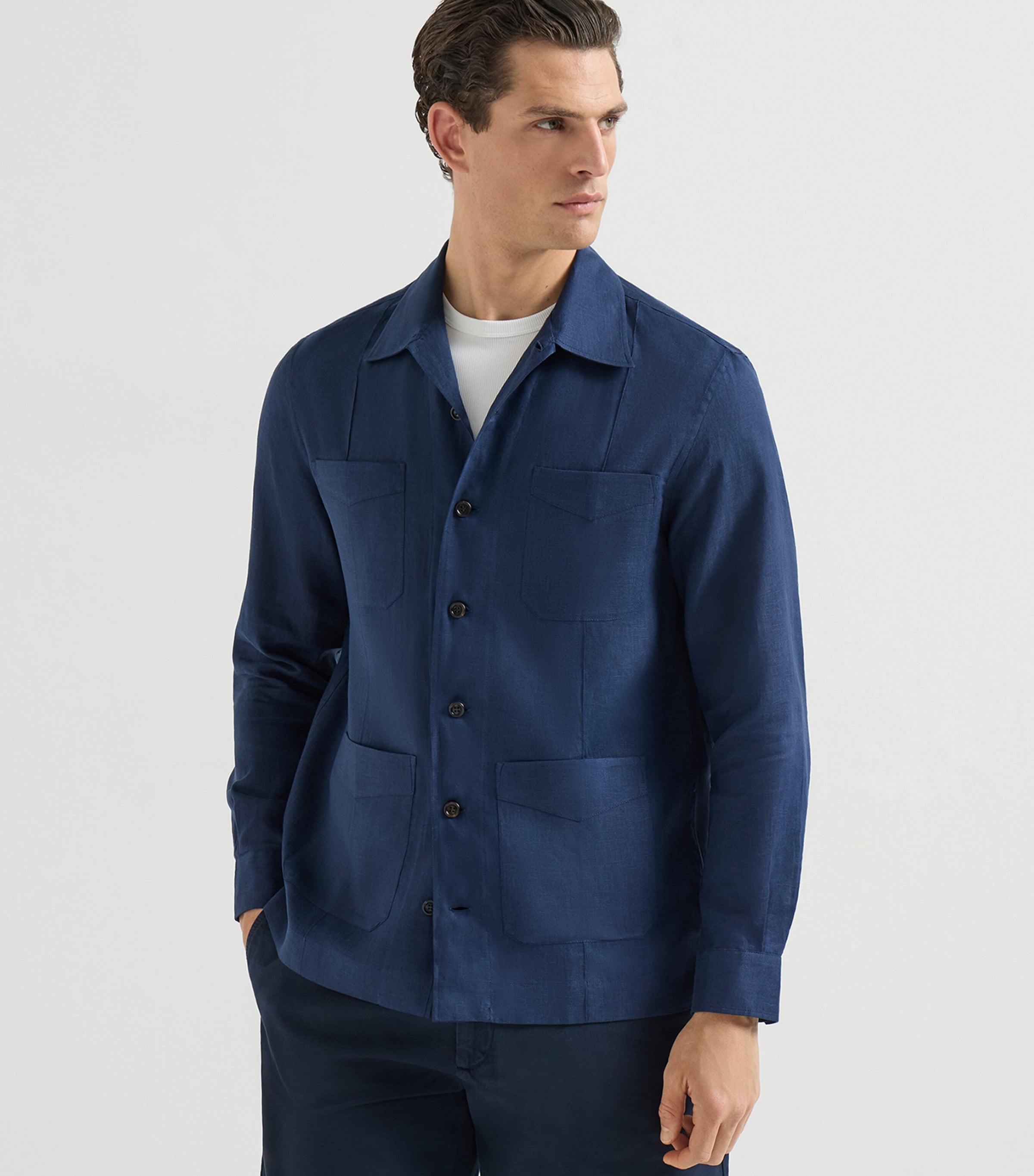 Brunello Cucinelli Mens Linen Shirt Image 3