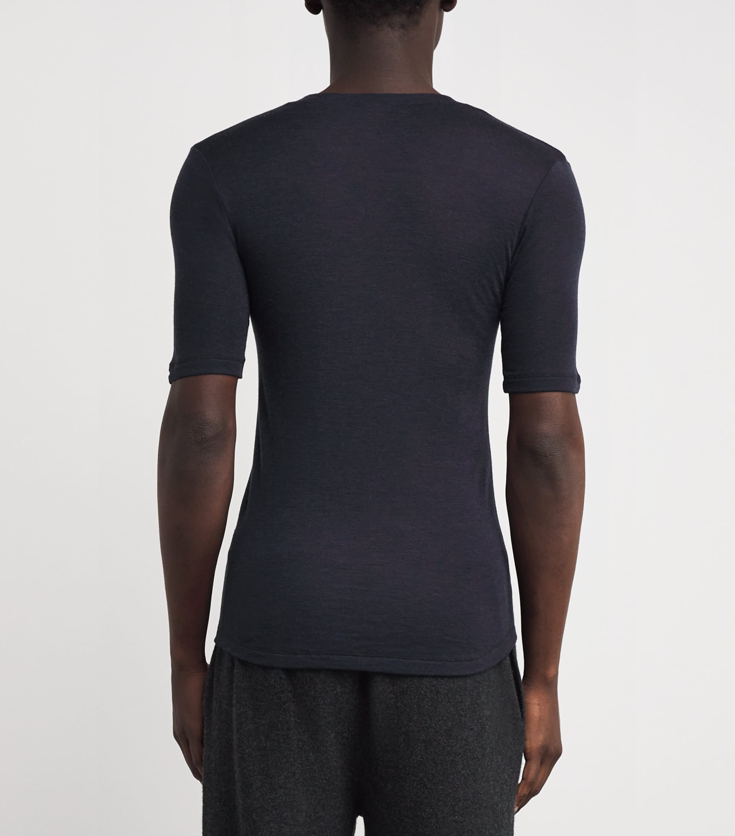 Silk-Cashmere T-Shirt 0019 BLACK Image 4