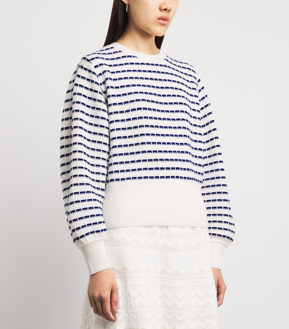 Molli Womens Virgin Wool Stripe Breton Sweater Milk Blue Faience Image 4