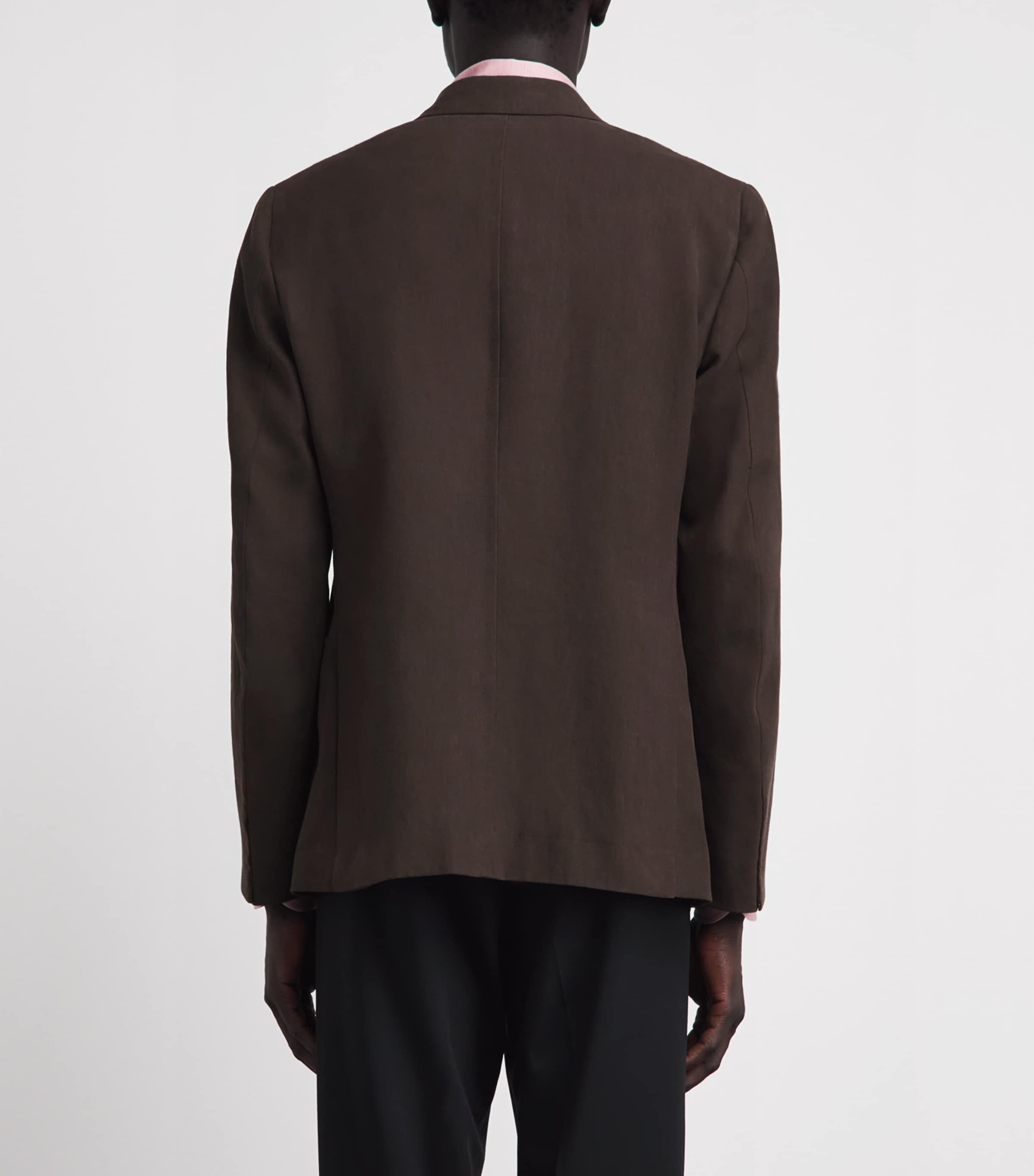 Isaia Mens Linen Double-Breasted Blazer Image 5