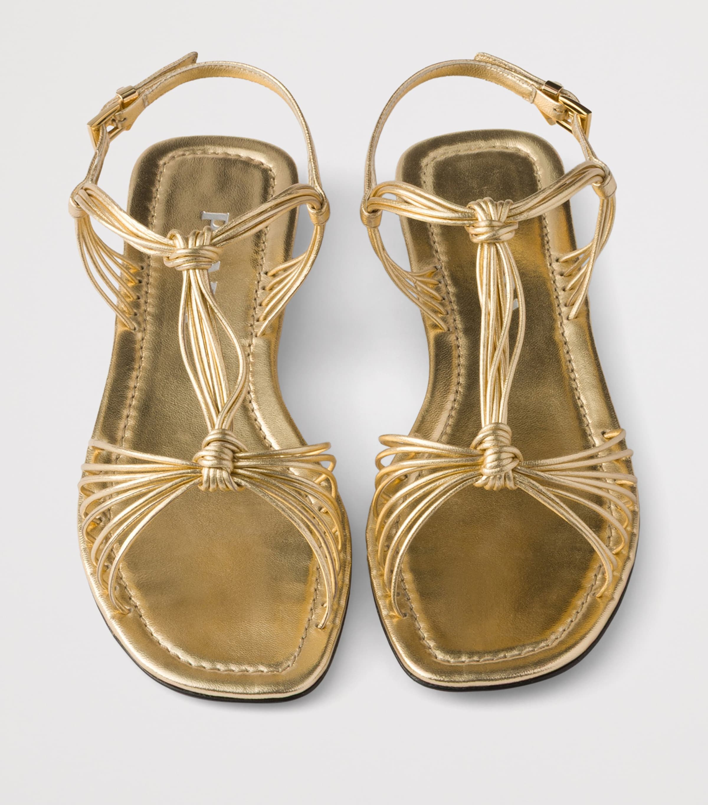 Prada Metallic Nappa Leather Sandals Image 3