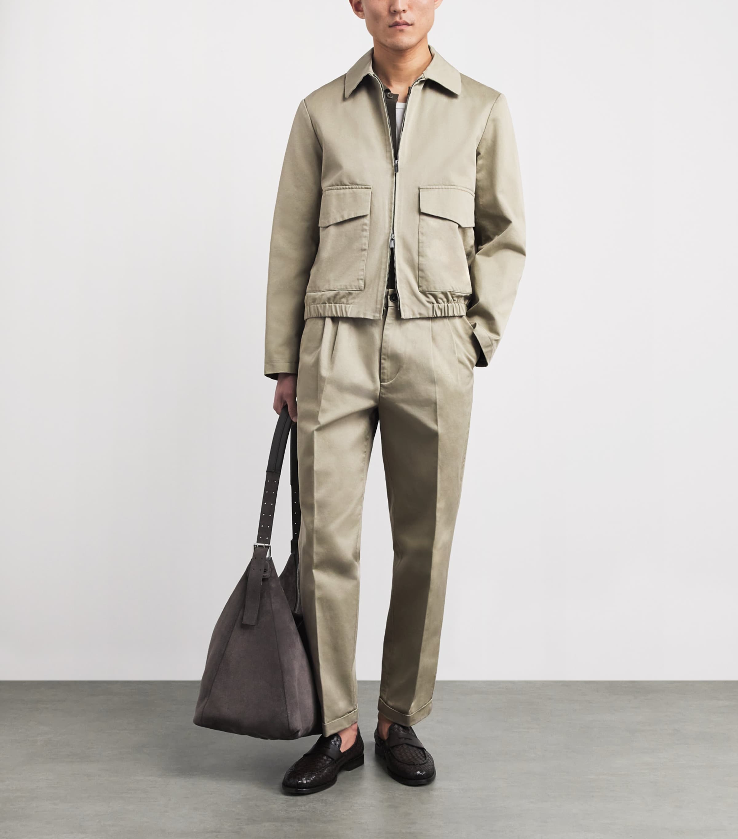 Cotton Collar Bomber Jacket 385SALVIA Image 2