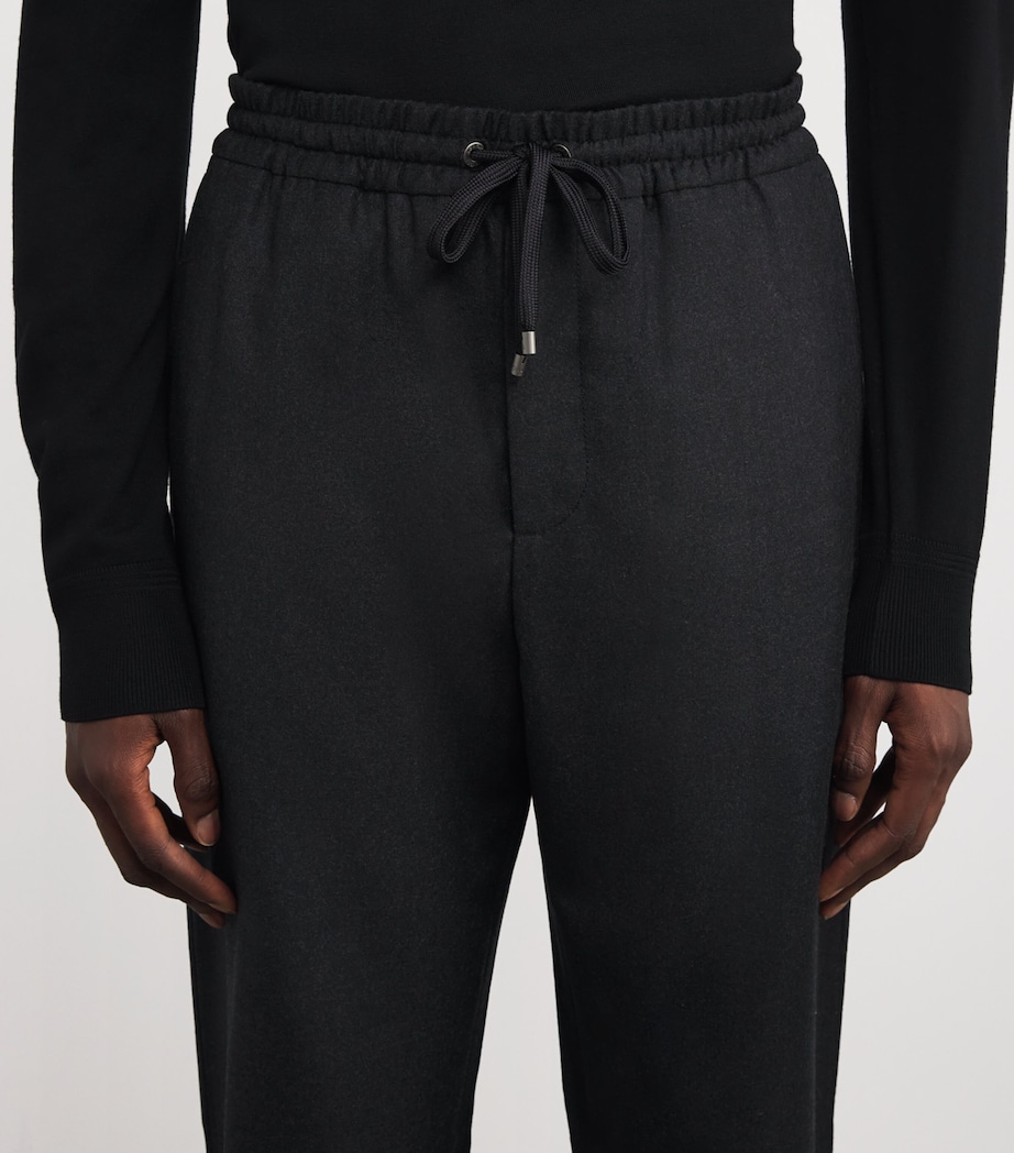 Wool Drawstring Straight Trousers K76 - DARK GREY Image 6