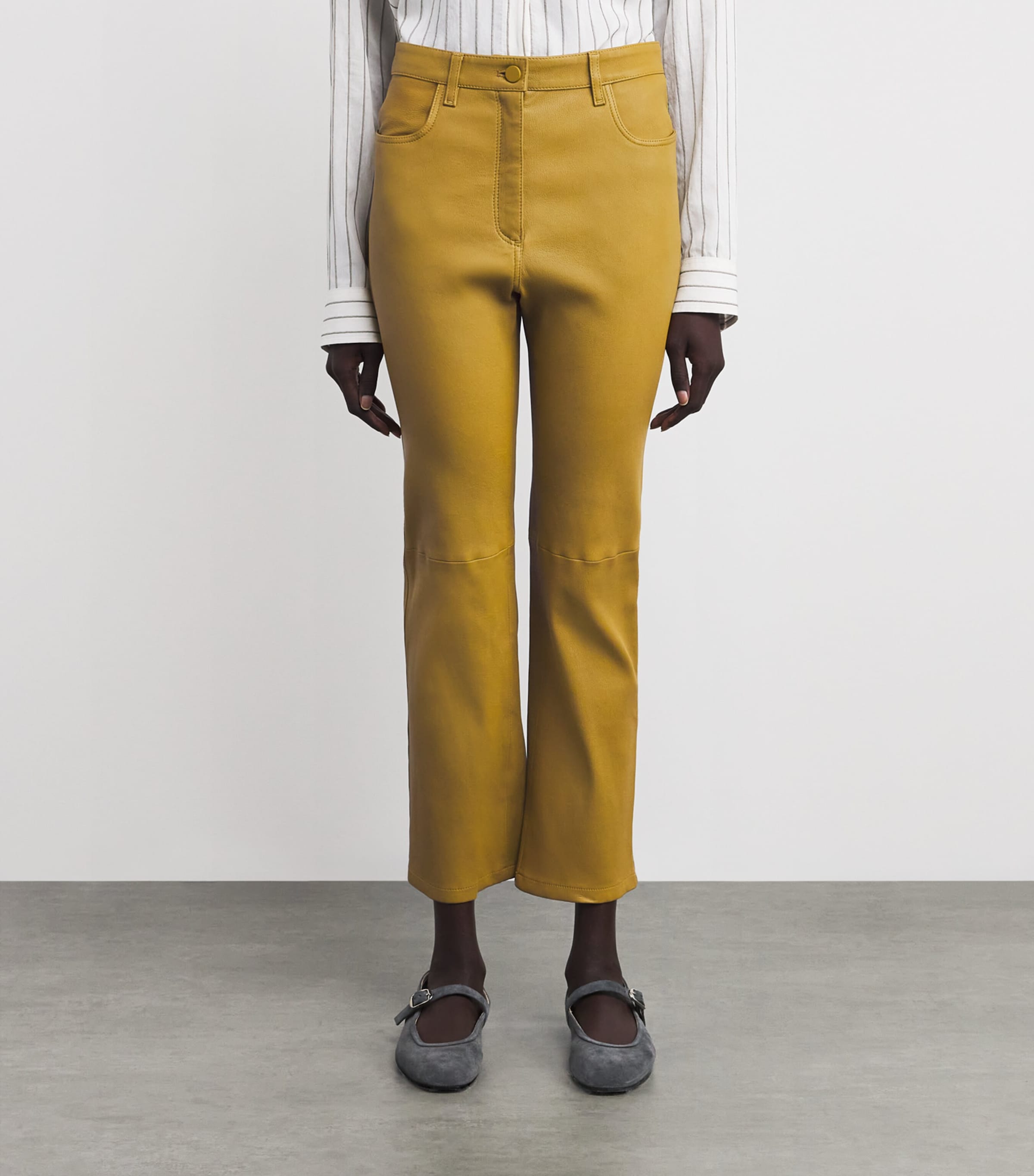 Lambskin Duke Slim Trousers AMBER Image 3