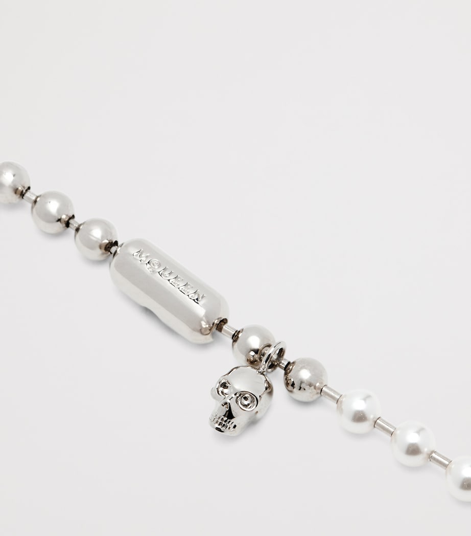 McQueen Faux Pearl and Skull Bracelet Image 3