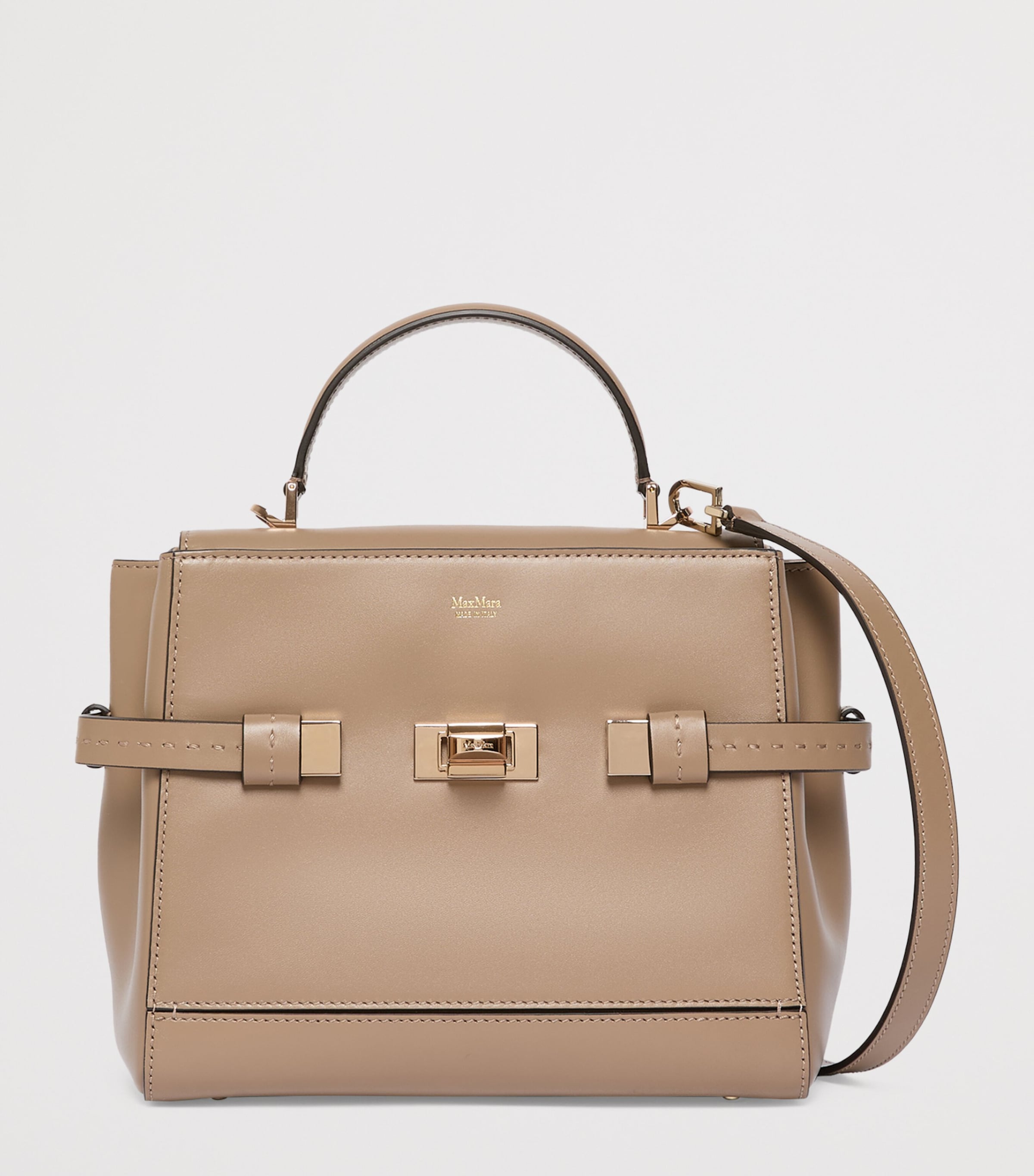 Leather Margaux Top-Handle Bag MUD Image 4