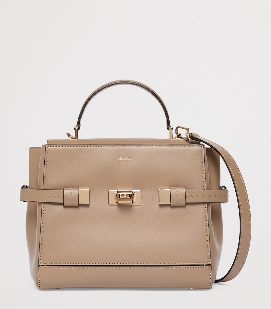 Leather Margaux Top-Handle Bag MUD Image 4