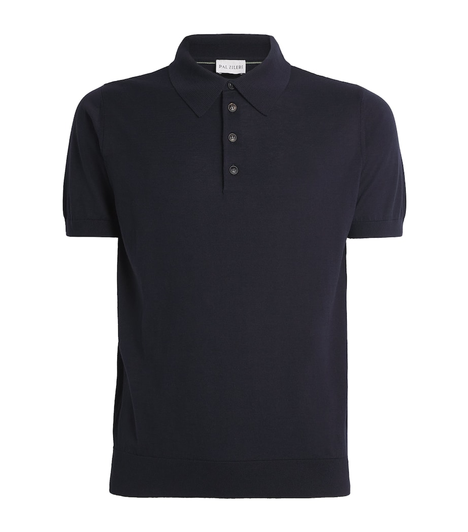 Silk-Cotton Polo Shirt 01 BLUE NAVY Image 1