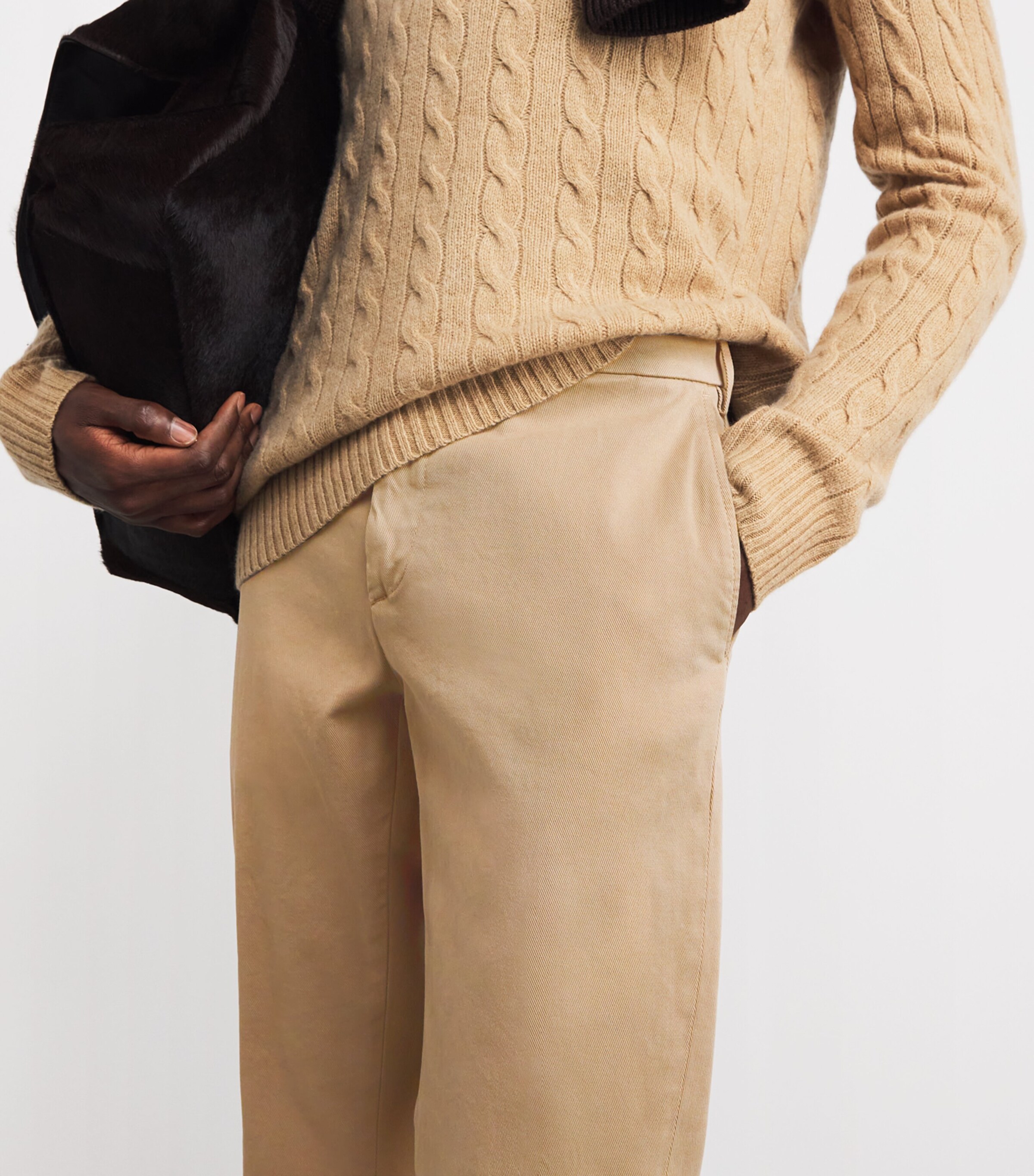Canali Mens Stretch-Cotton Straight Chinos Image 6