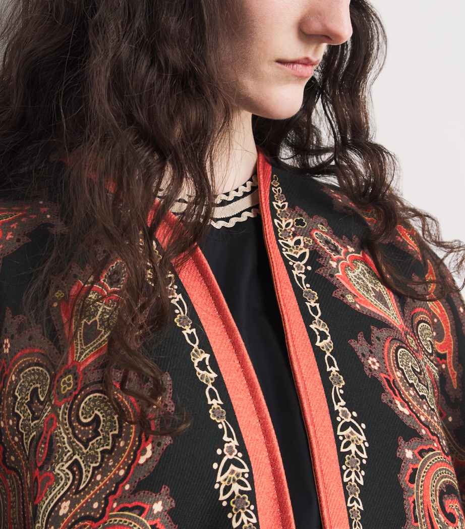 Wool-Blend Paisley Cape S9810 Image 6
