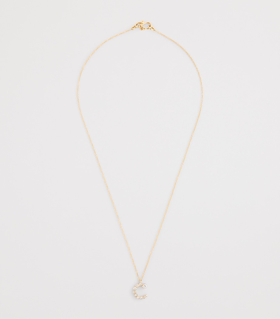 Yellow Gold and Diamond Soprano 'C' Necklace YELLOW GOLD Image 3