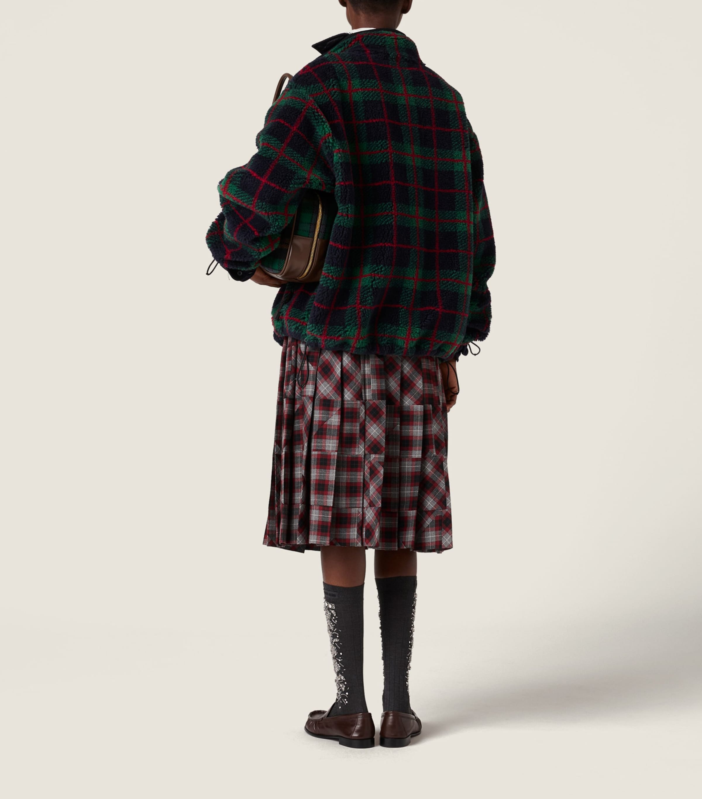 Fleece Check Zip-Up Jacket F0D3Z Image 3