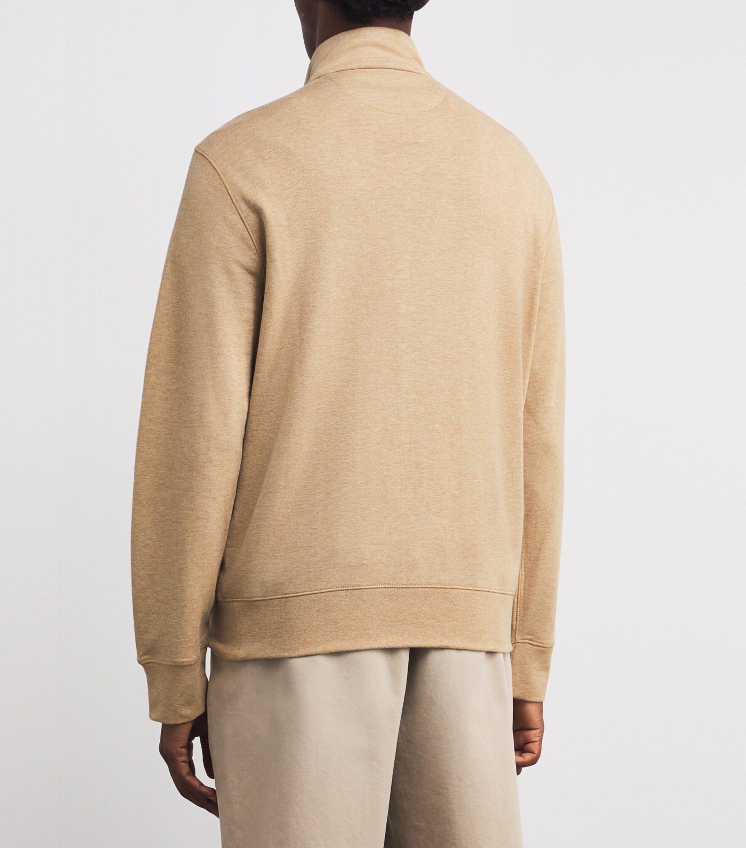 Polo Ralph Lauren Beige Cotton-Blend Quarter-Zip Sweater