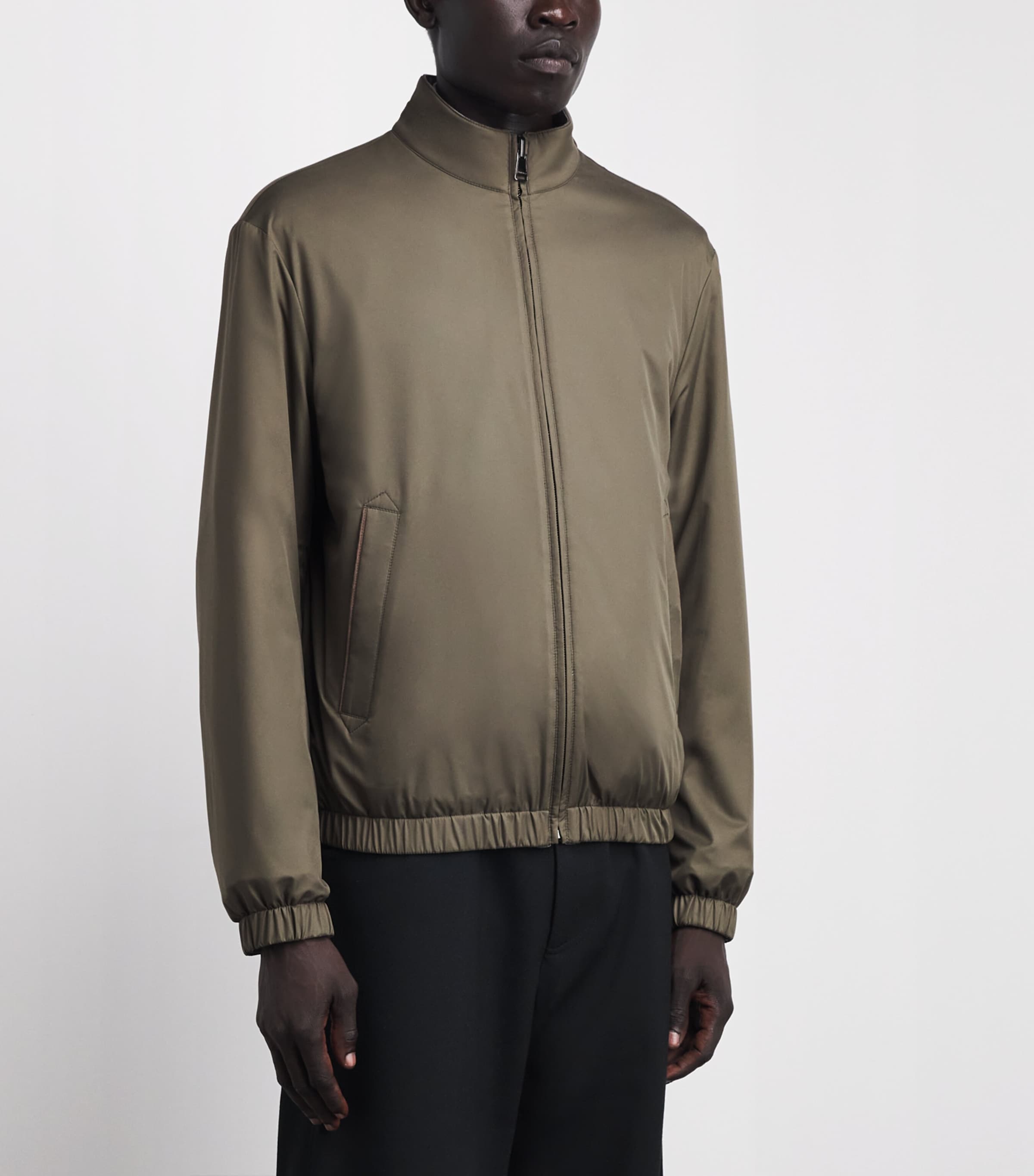 Canali Mens Reversible Hybrid Jacket Green Image 4