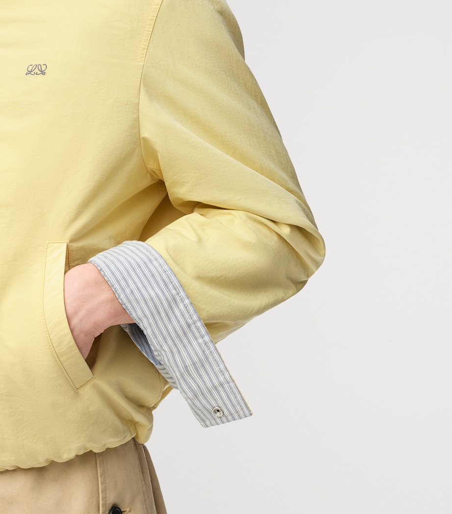 LOEWE Mens Canvas Zip-Up Jacket Light Yellow Image 5