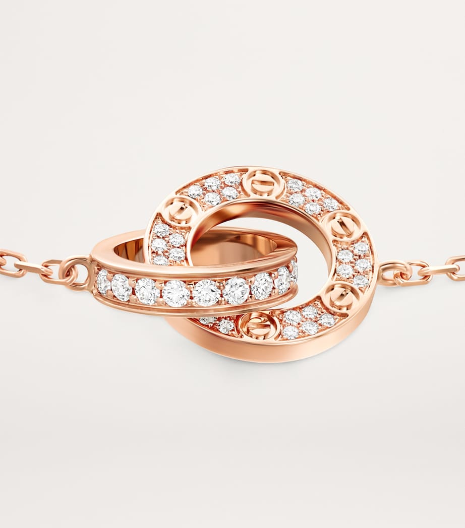 Rose Gold and Diamond LOVE Chain Bracelet ROSE GOLD Image 5