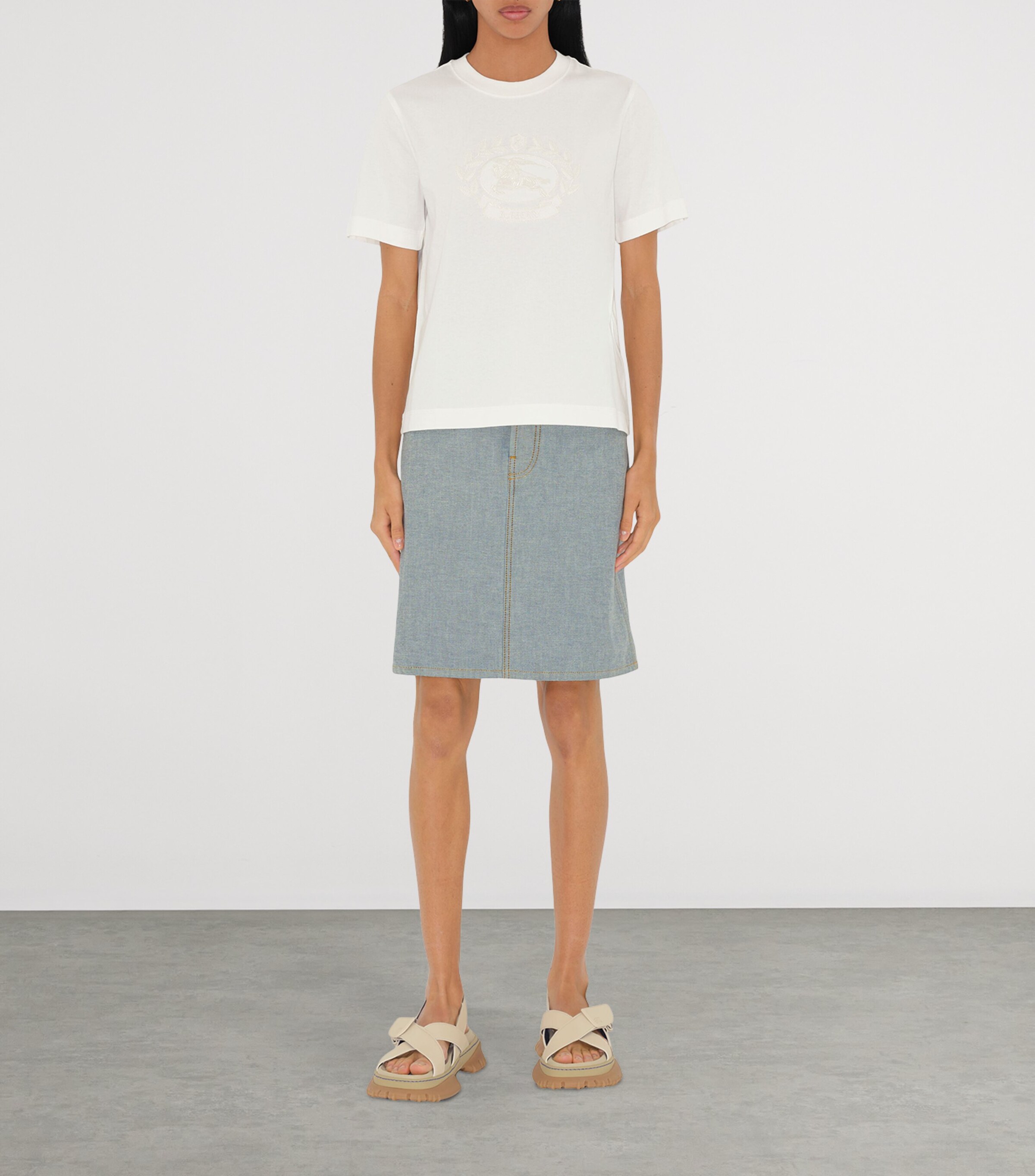 Cotton Embroidered T-Shirt CHALK Image 2