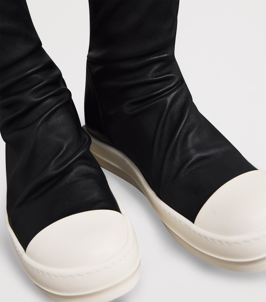 Leather Over-The-Knee Stockings Sneakers 911 BLACK/MILK/MILK Image 7