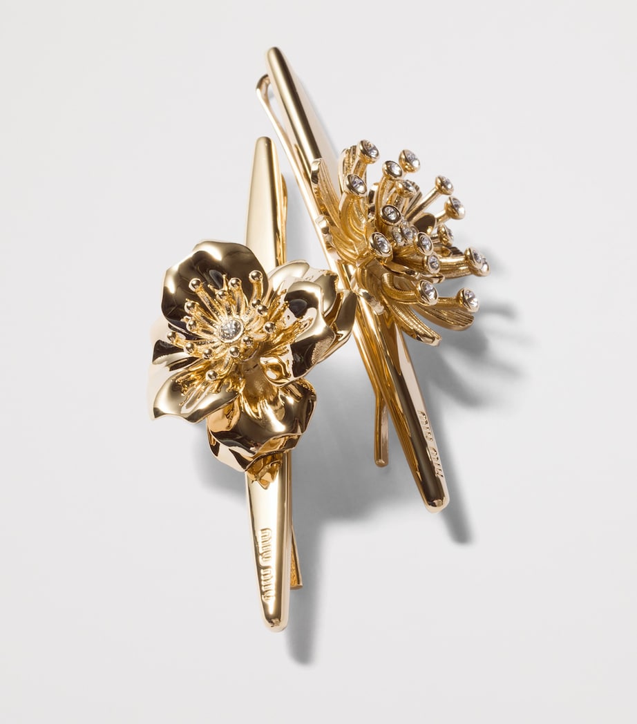 Embellished Flower Hair Clips (Set of 2) F05F8 Image 3