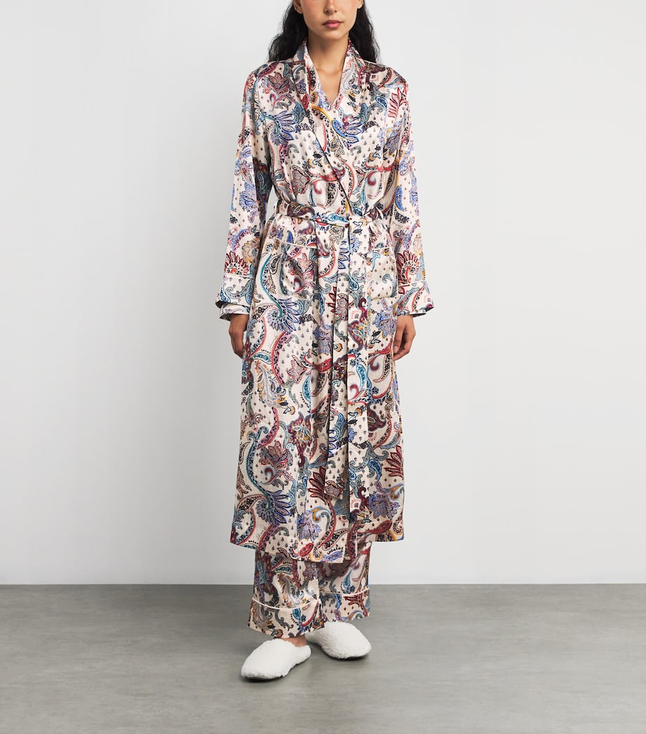 Silk Paisley Night Robe MULTI Image 3