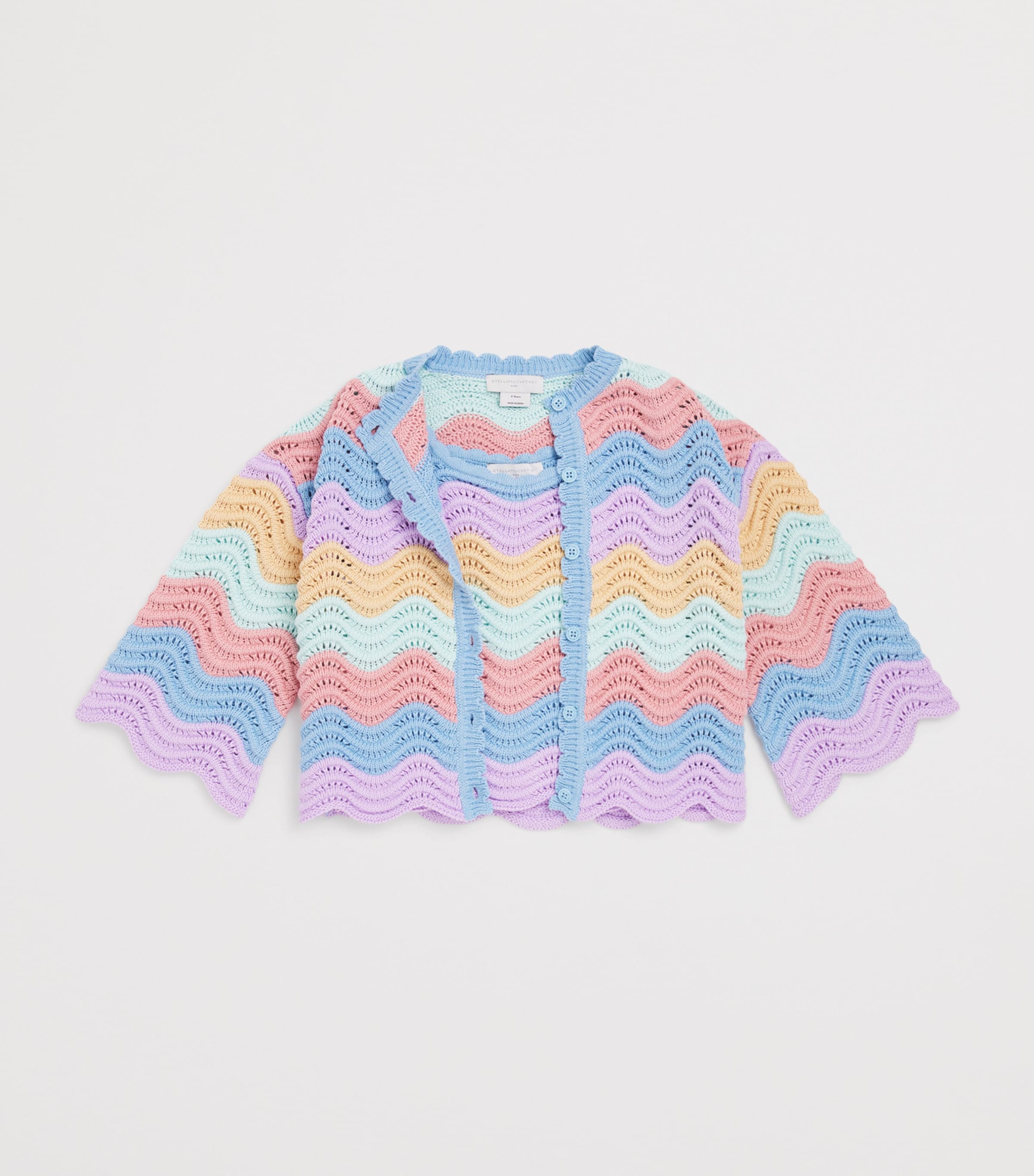 Cotton Scallop-Hem Cardigan (2-12 Years) 999COLOURFUL Image 3