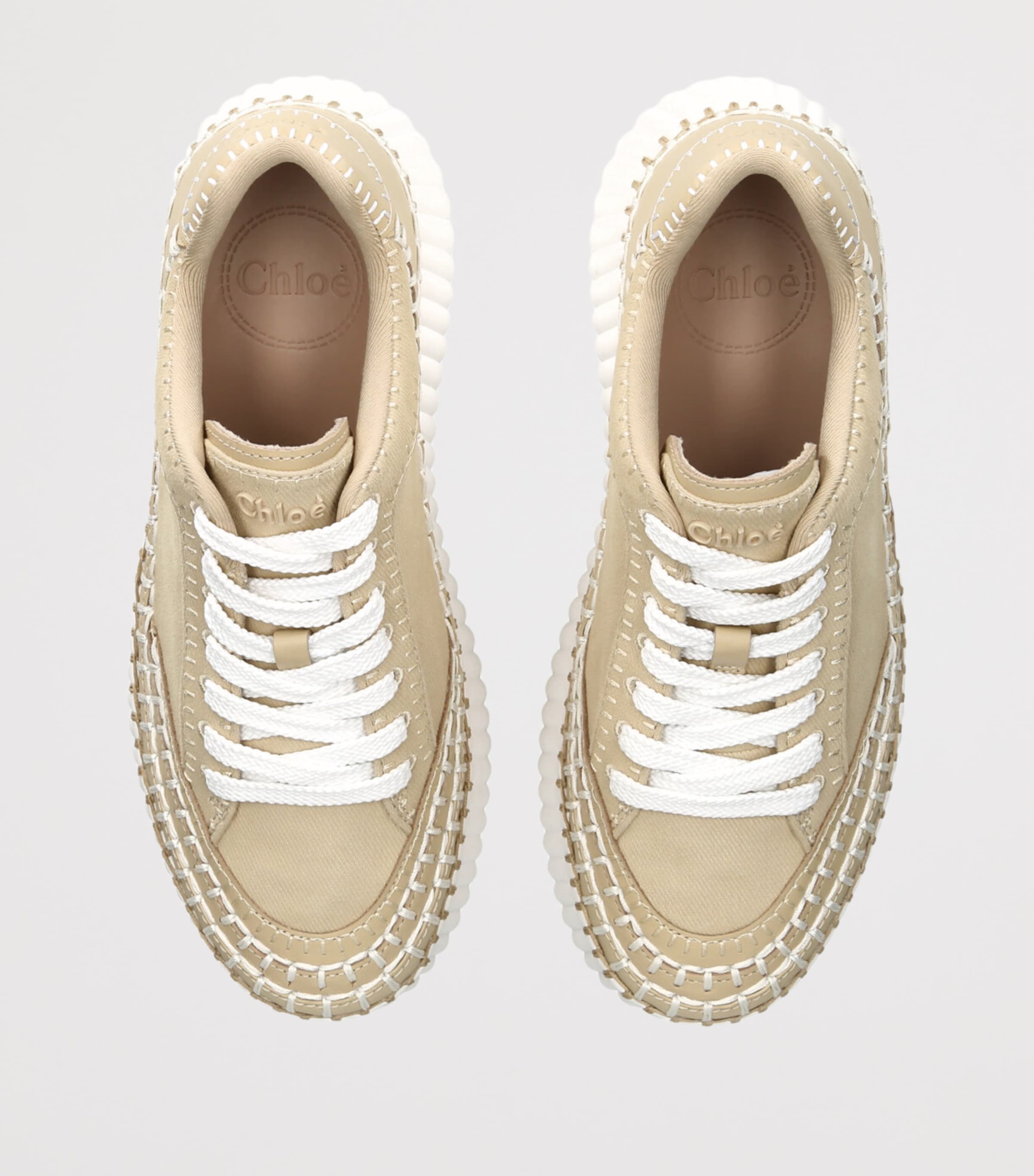 Chloé Nama Runner Platform Sneakers Beige Image 4