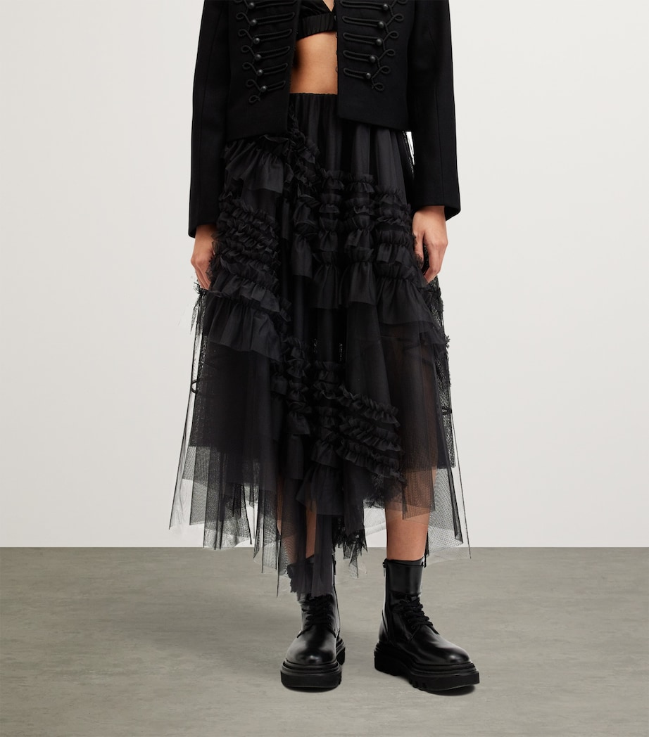 Tulle Jen Midi Skirt BLACK Image 4