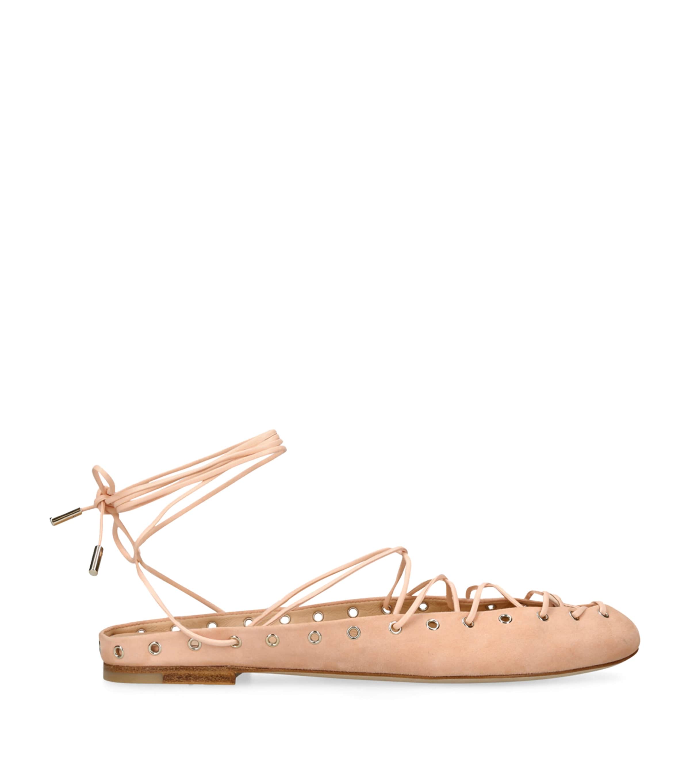Chloé 10mm Ghillies Leather Flats In Pink