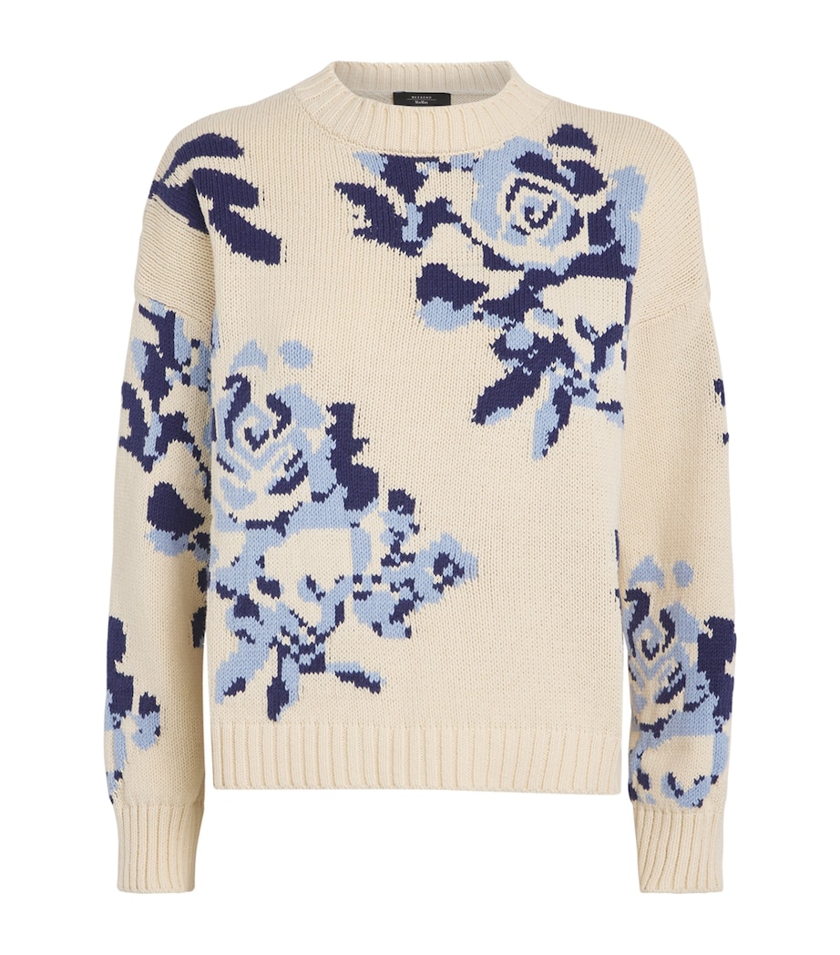 Oversized Floral Sweater LIGHT BLUE Image 1