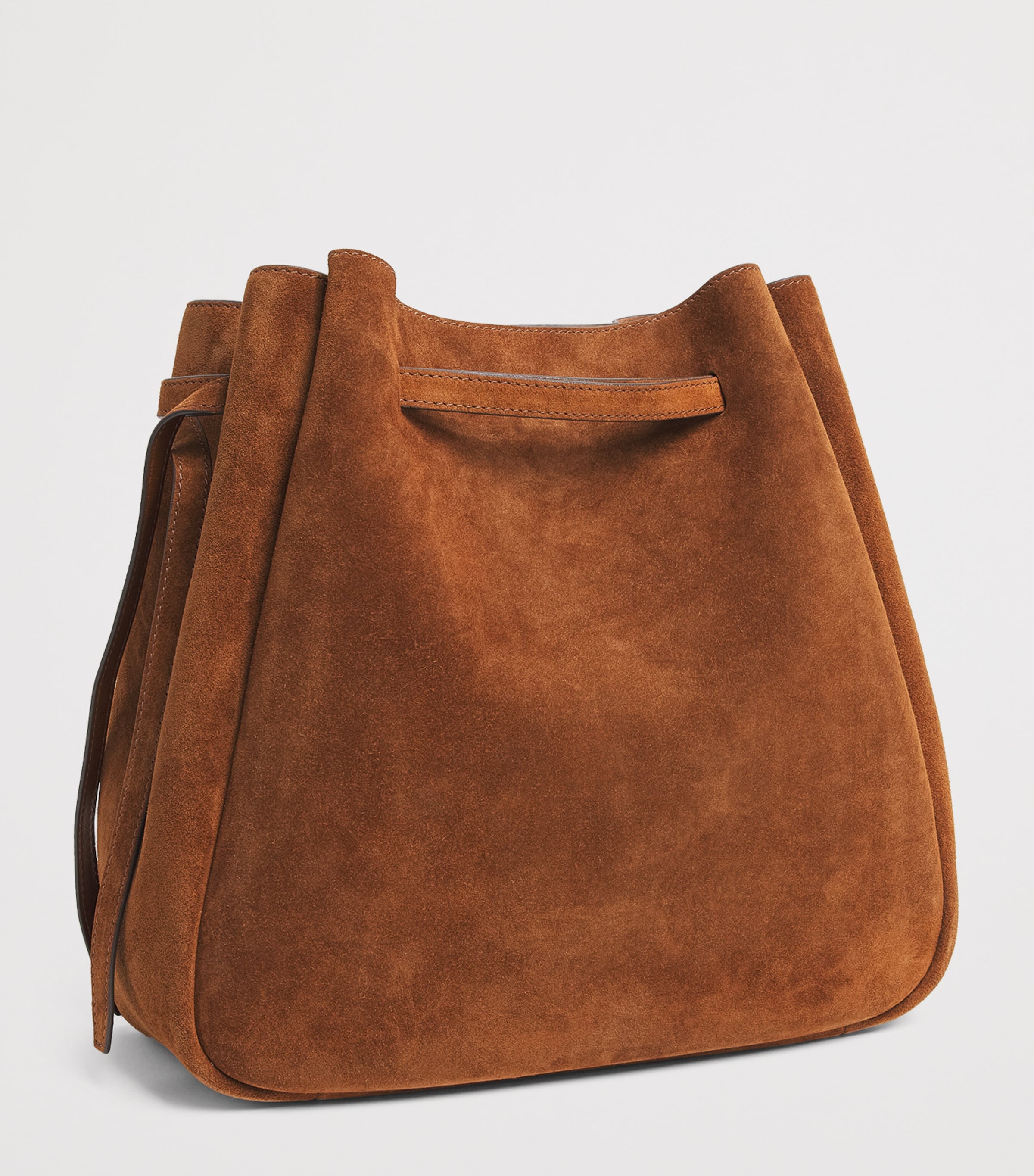 Large Suede Romy Bucket Bag CARAMEL Image 3