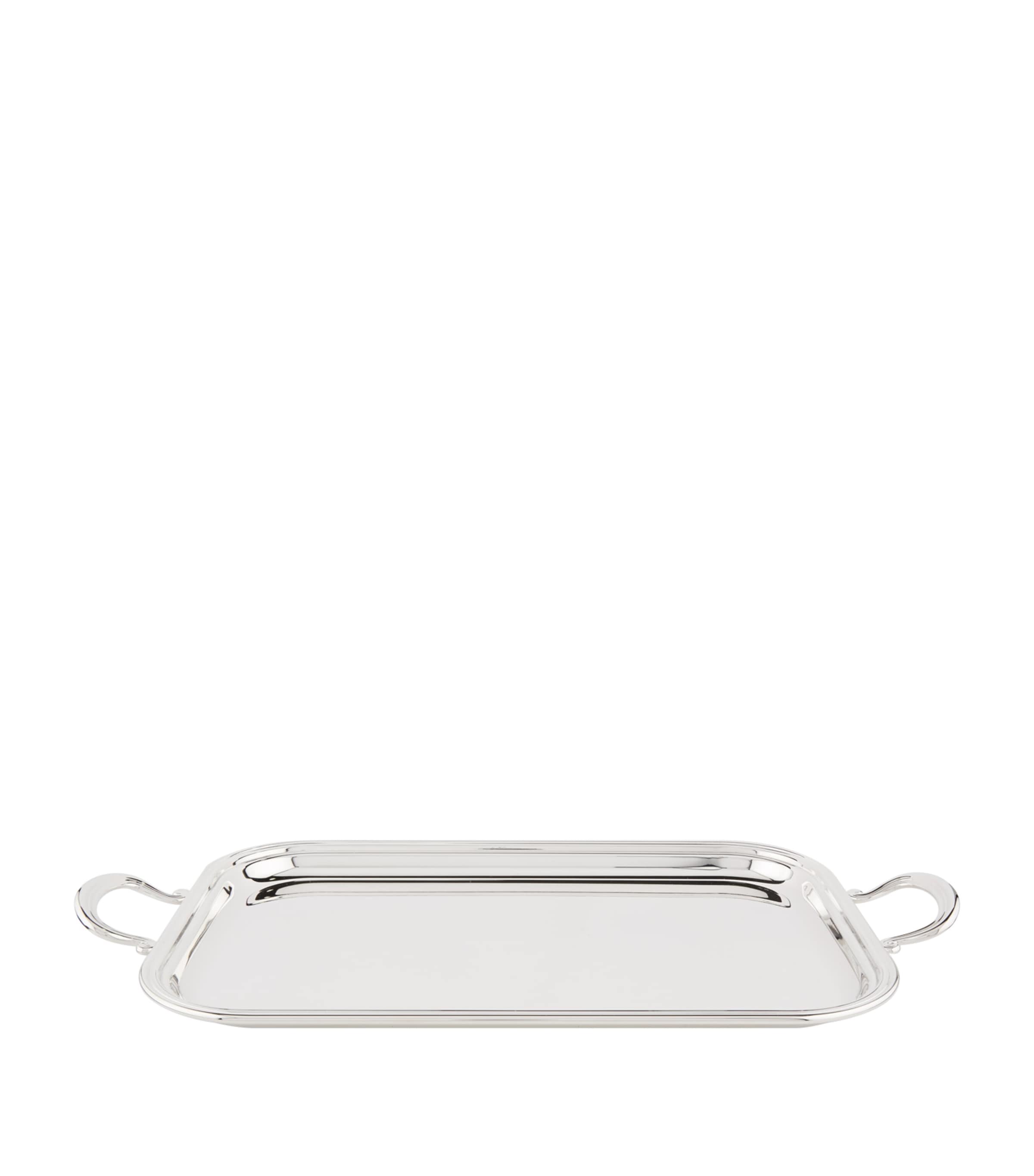 Greggio Silver Plated English Tray With Handles (39cm X 26cm) | Dining | Serveware | Serving Trays | Designers | Greggio