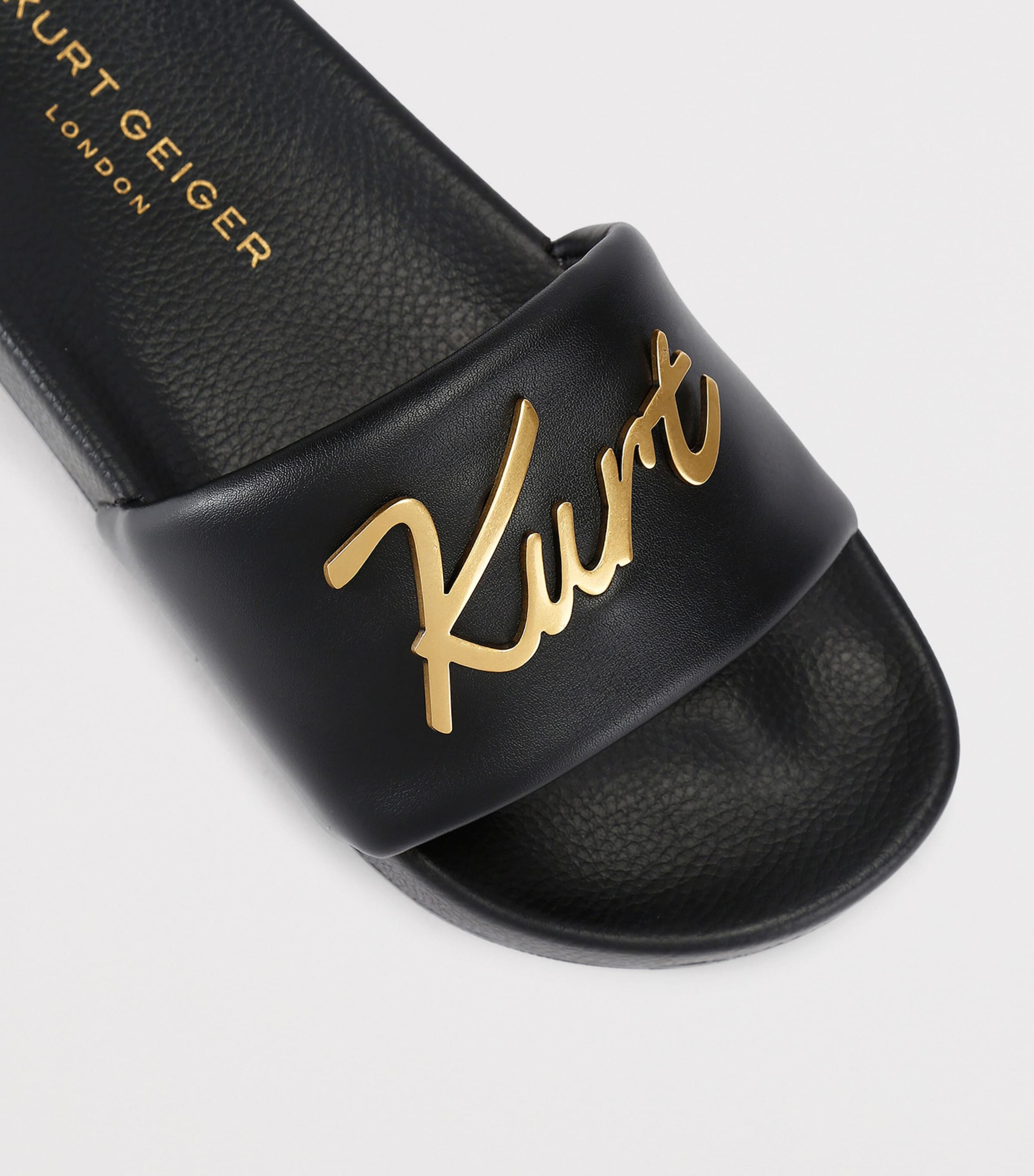 Kurt Geiger London Meena Logo Slides Black Image 2