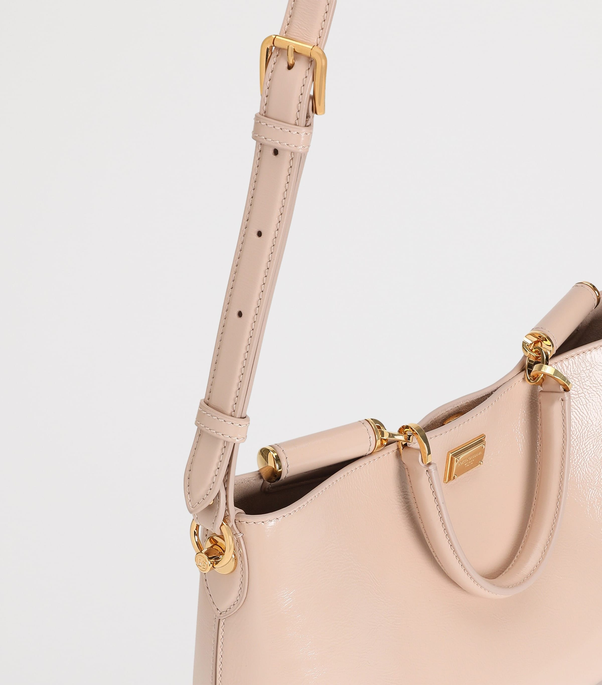 Dolce&Gabbana Calfskin Vittoria Shoulder Bag Nude Image 7