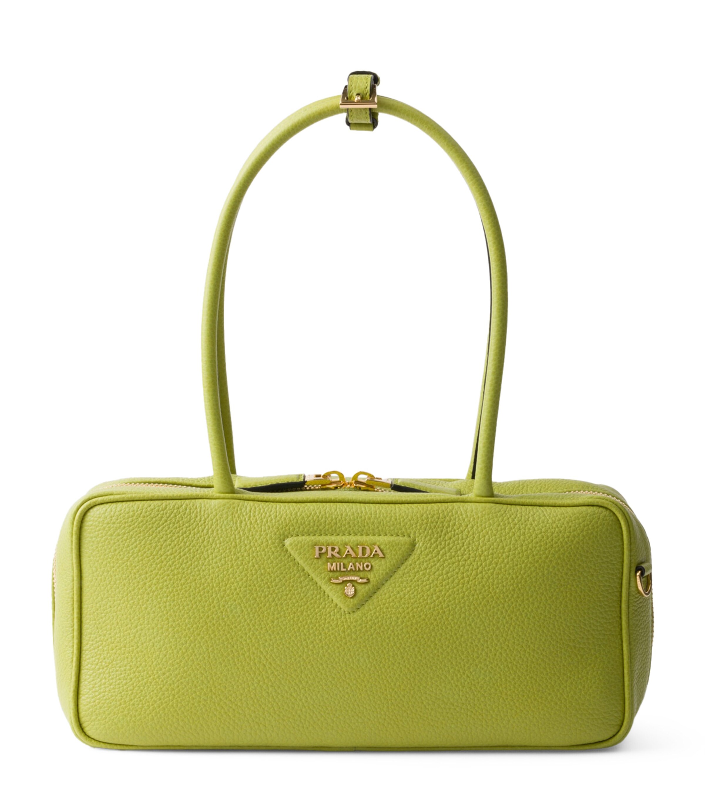 Prada Green Medium Leather Top-Handle Bag | Harrods FR