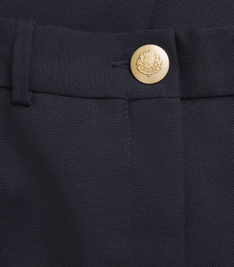 Wool-Blend Flared Trousers NAVY BLUE Image 5