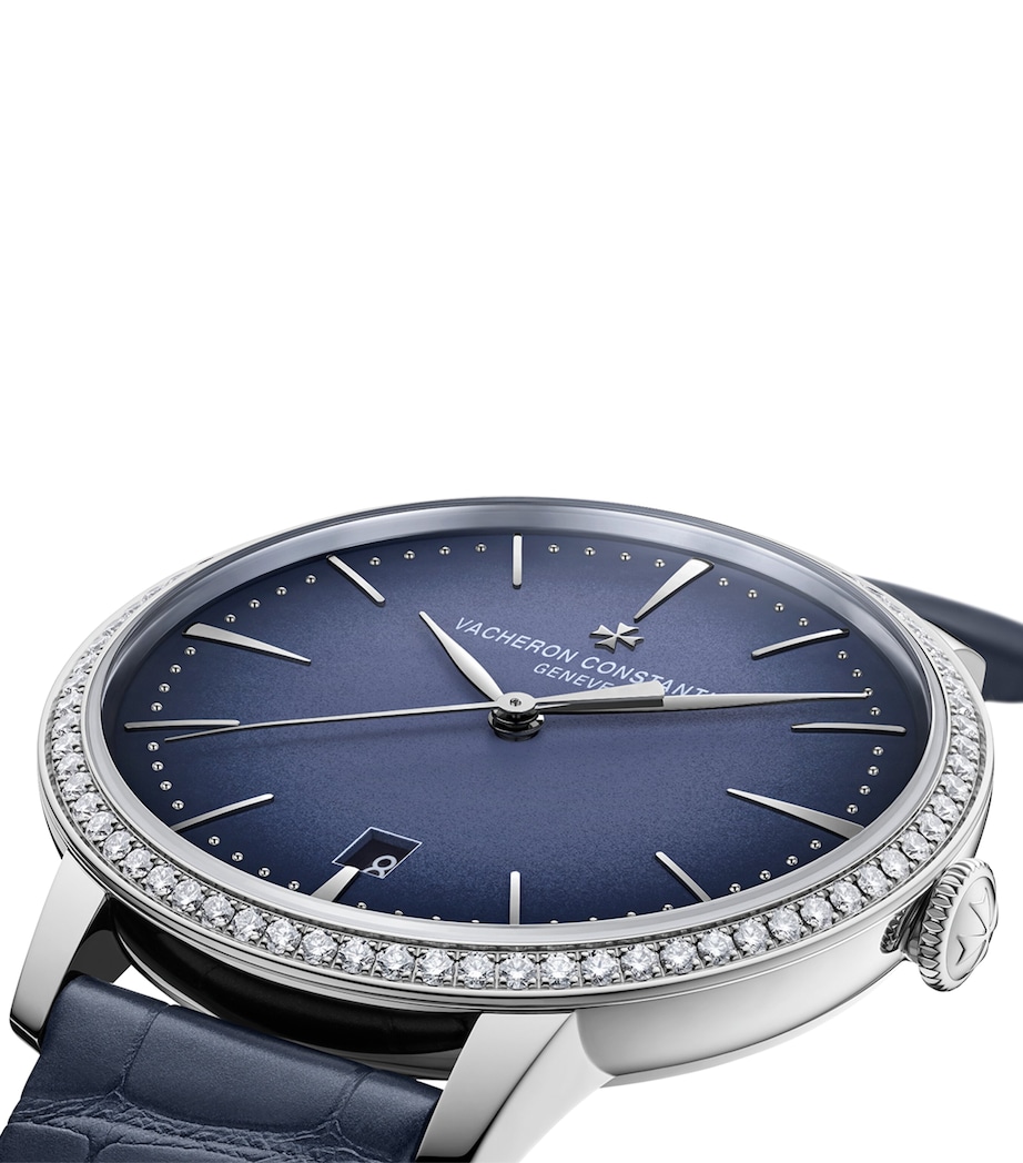 White Gold and Diamond Patrimony Self-Winding Watch 36.5mm WHITE GOLD Image 2