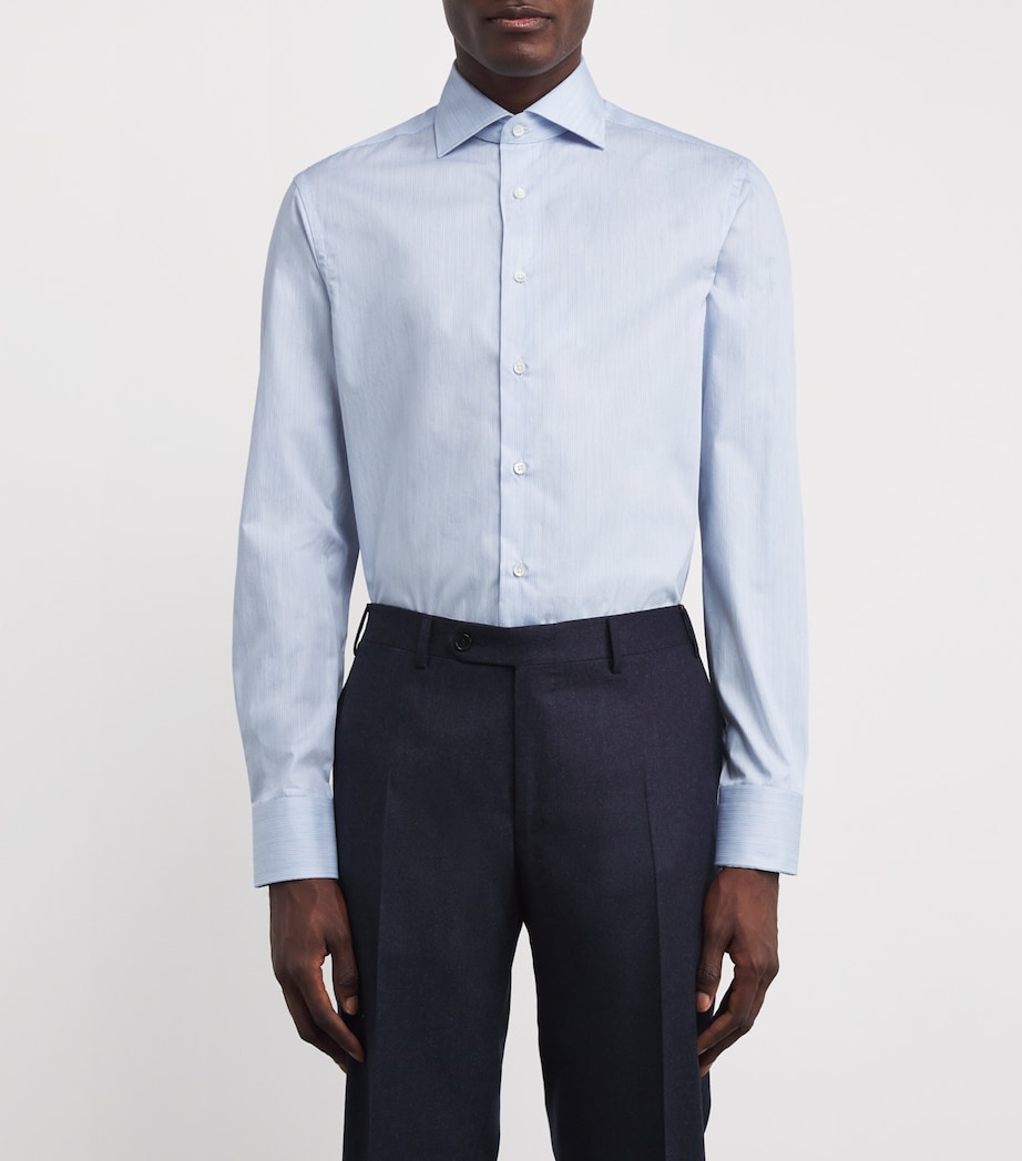 Canali Mens Cotton Stripe Shirt Image 3