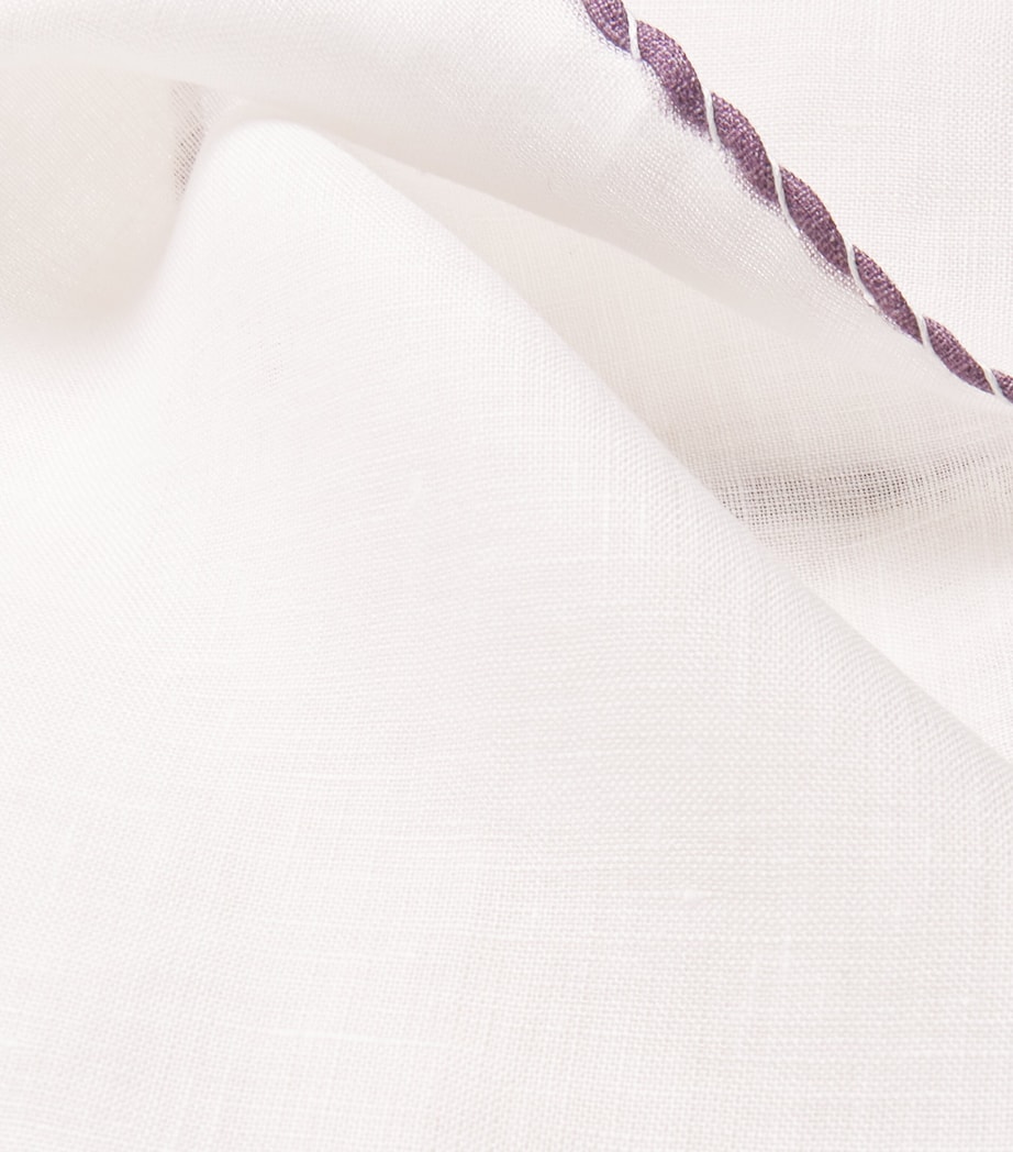 Linen Pocket Square BIANCO E MALVA Image 3