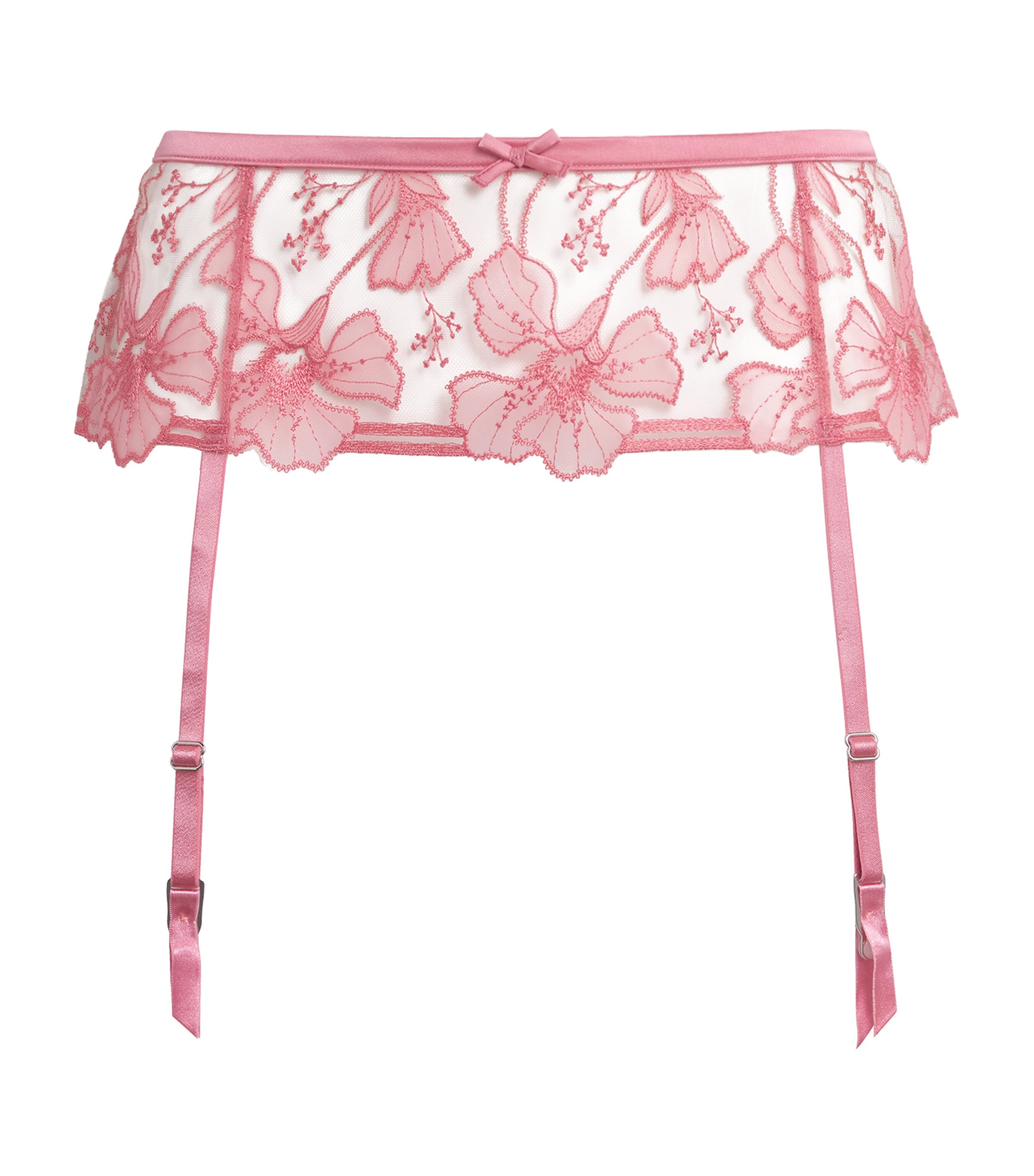 Fleur Du Mal Womens Lace Harper Suspender Belt Pink Cadil Image 1