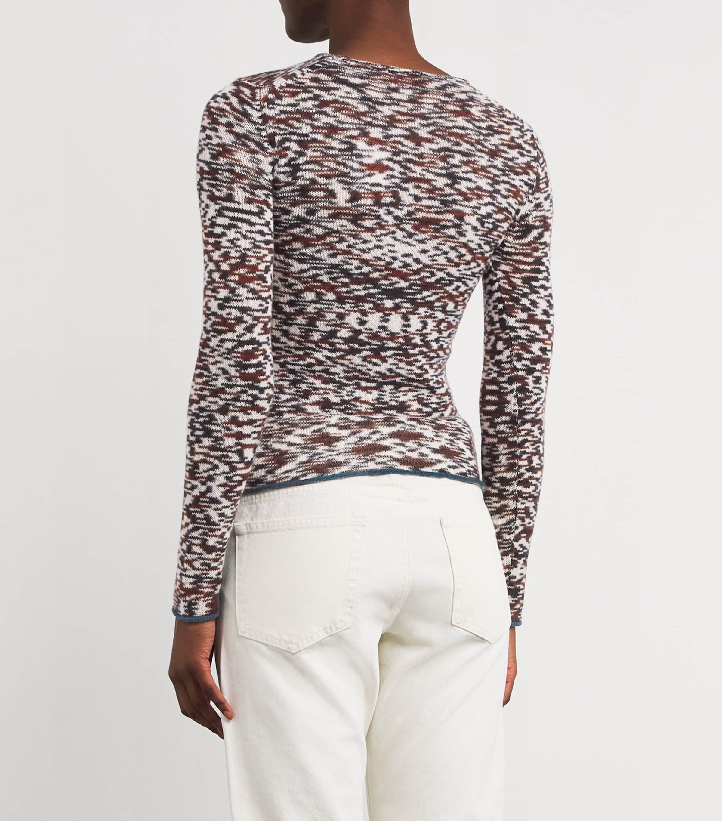 Cashmere-Wool Jacquard Sweater FM13X BLCK/BRWN Image 4