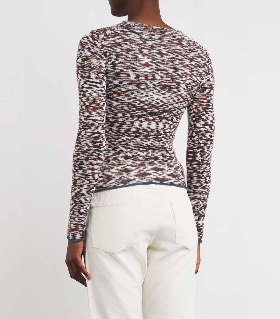 Cashmere-Wool Jacquard Sweater FM13X BLCK/BRWN Image 4