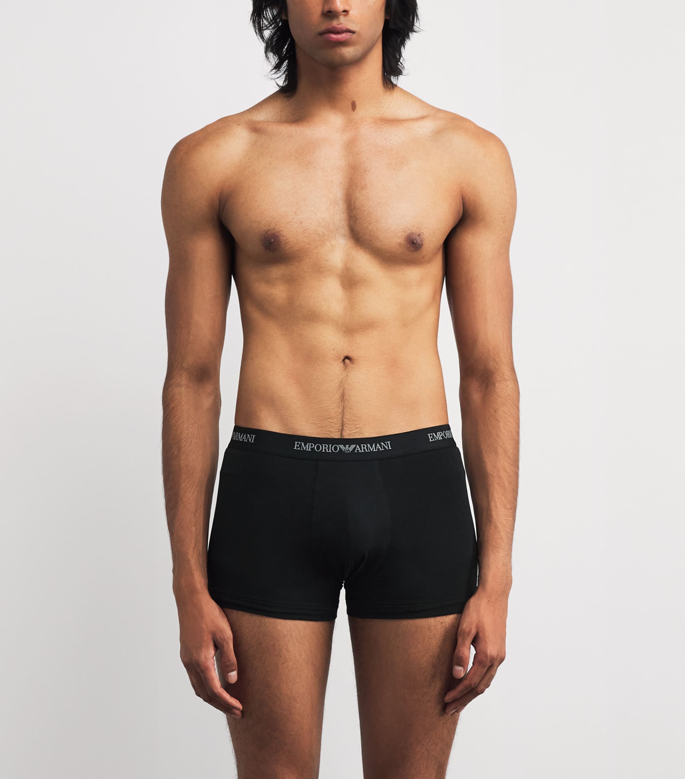 Stretch-Cotton Logo Trunks (Pack Of 3) MC061 BLACK Image 2