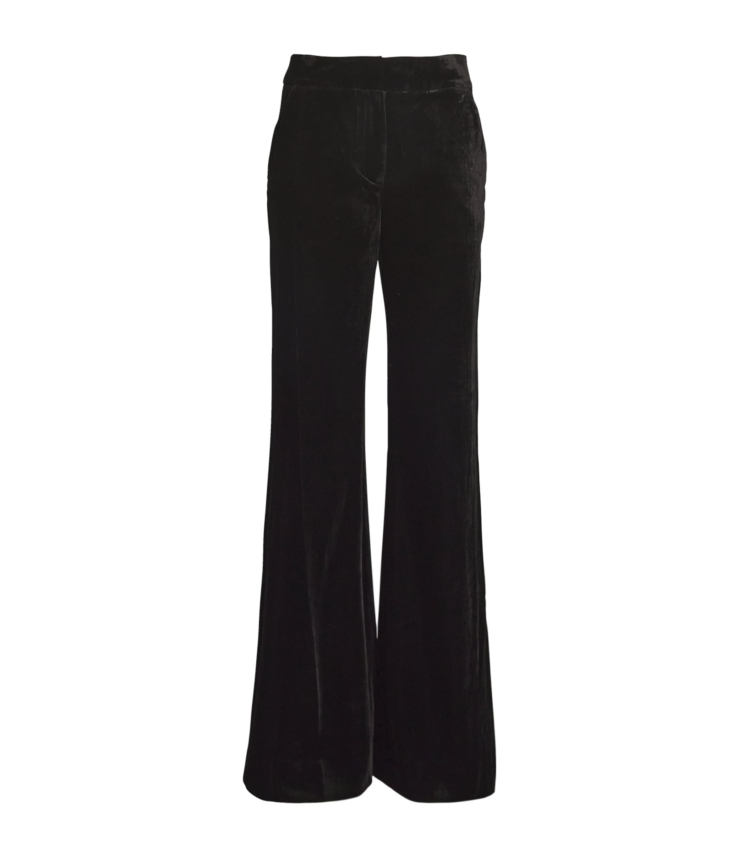 Veronica Beard Velvet Lebone Flared Trousers In Black