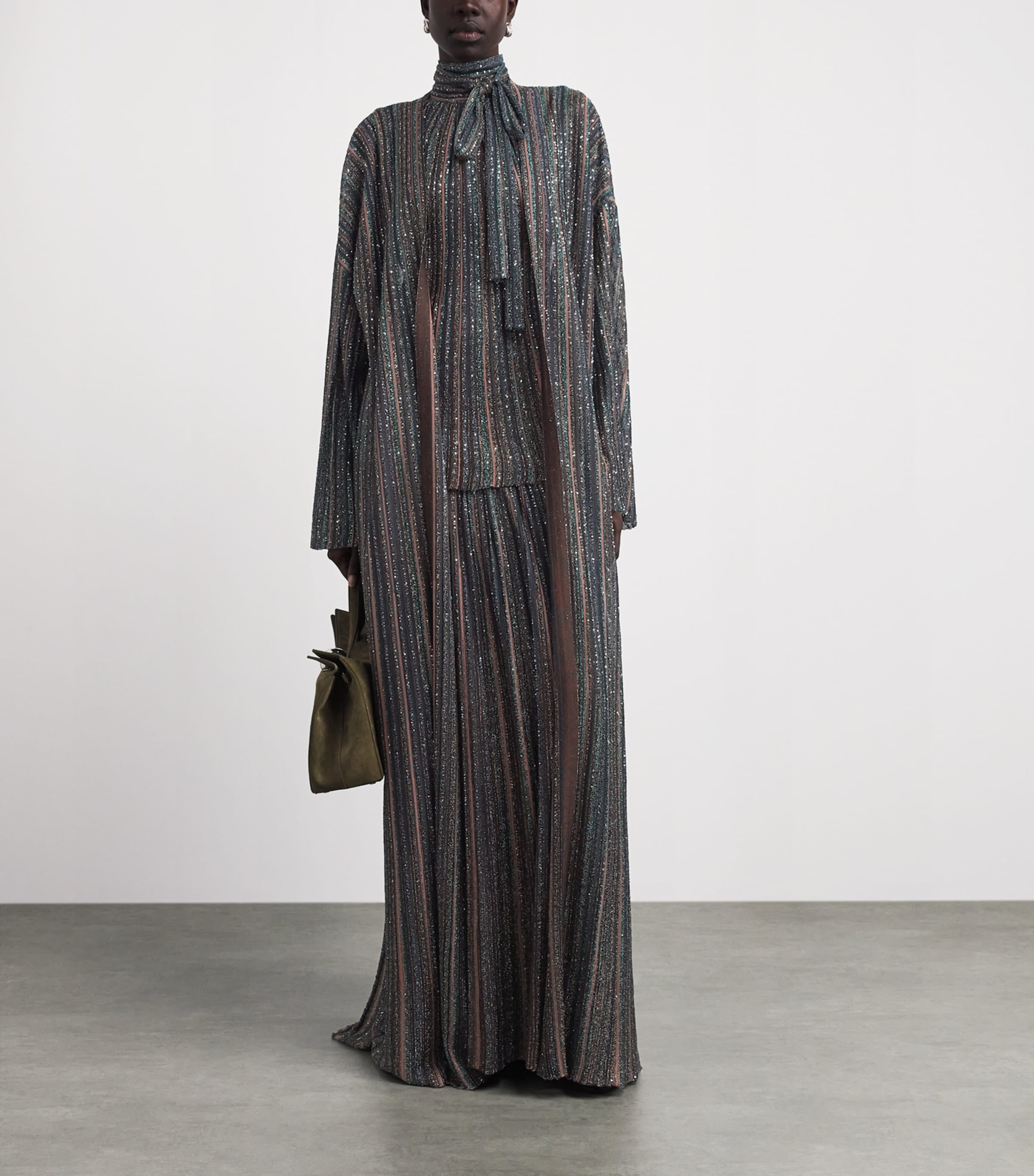 Missoni Womens Sequin-Embellished Stripe Cardigan Drk Brown Tone Image 4