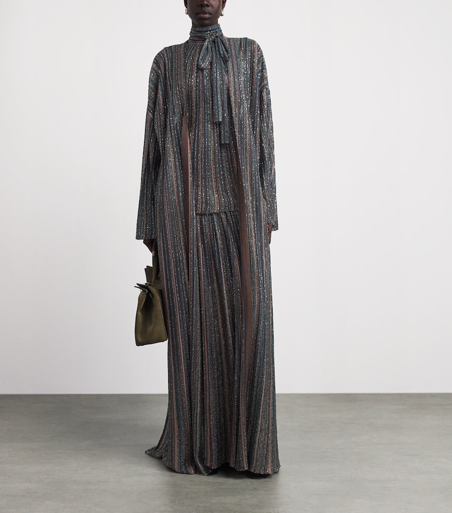 Missoni Womens Sequin-Embellished Stripe Cardigan Drk Brown Tone Image 4