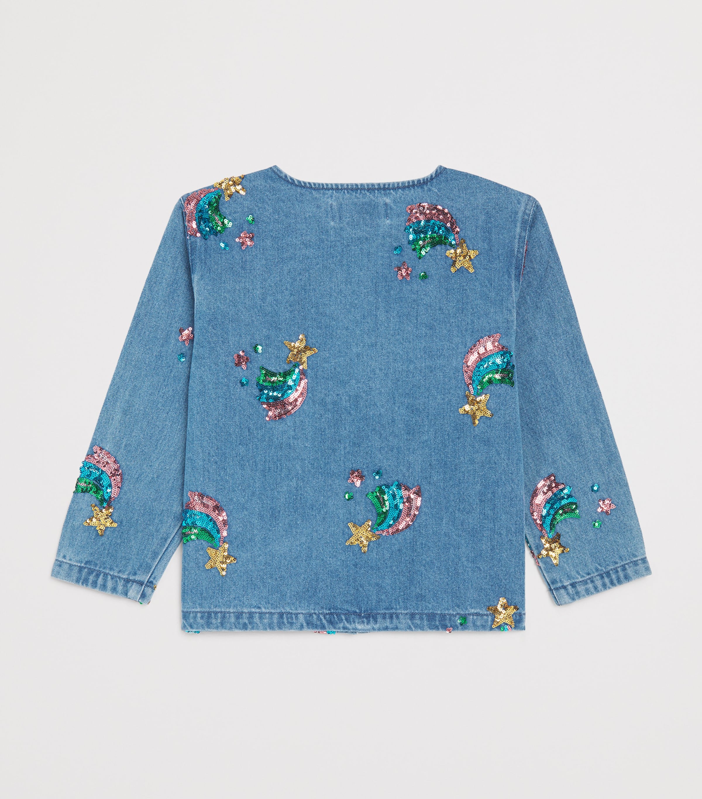 KONGES SLOJD Magot Embellished Denim Shirt (18 Months-10 Years) Star Image 2