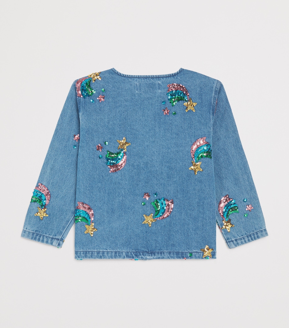 KONGES SLOJD Magot Embellished Denim Shirt (18 Months-10 Years) Star Image 2