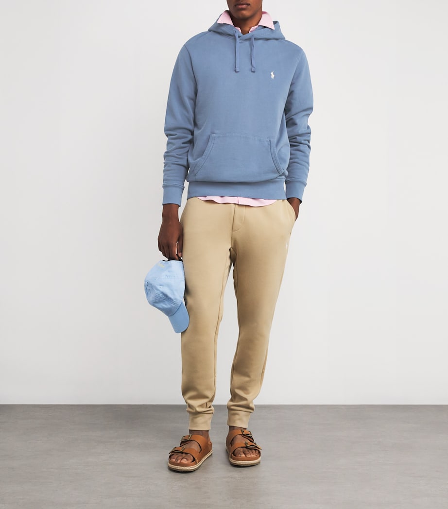 Cotton Polo Pony Hoodie BLUE Image 2