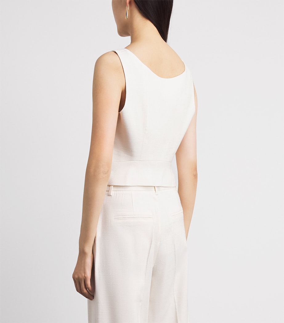 PAIGE Womens Sleeveless Carra Crop Top Bone Image 5