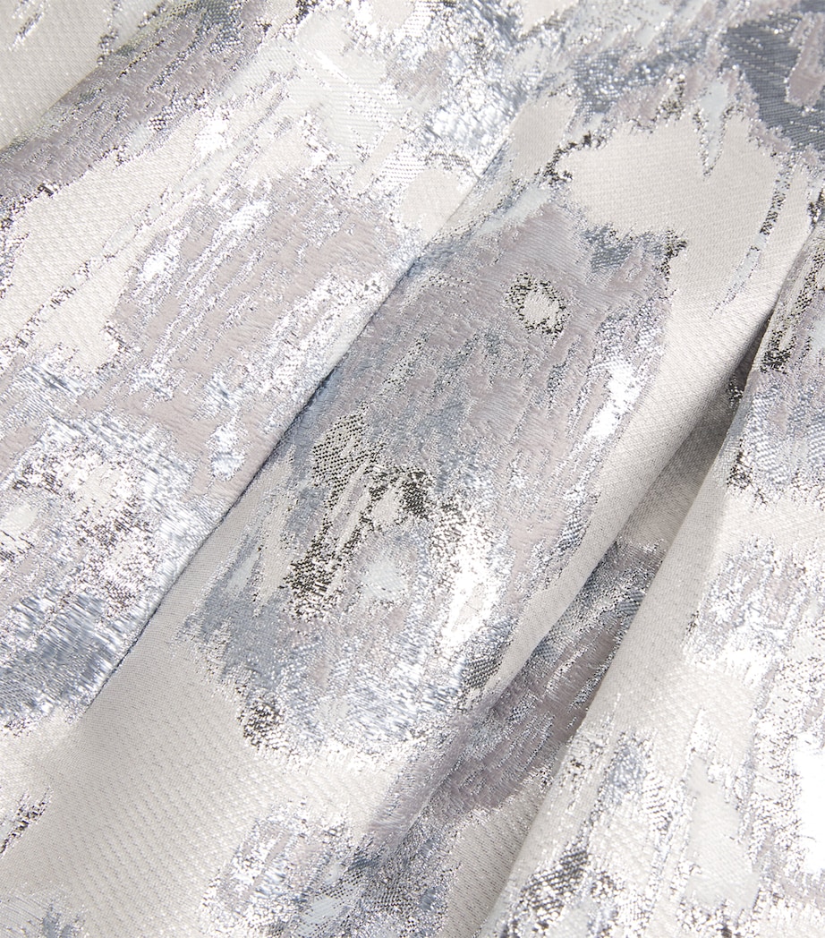 Metallic Jacquard Kyle Midi Dress SILVER Image 5